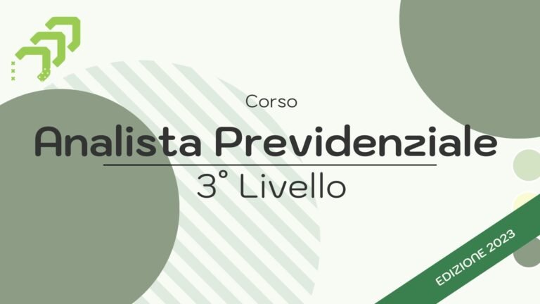 Analista Previdenziale 3° Livello 2023
