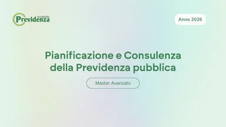 Pianificazione e Consulenza della Previdenza pubblica